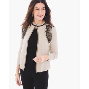 Chicos beaded seed stitch cardigan